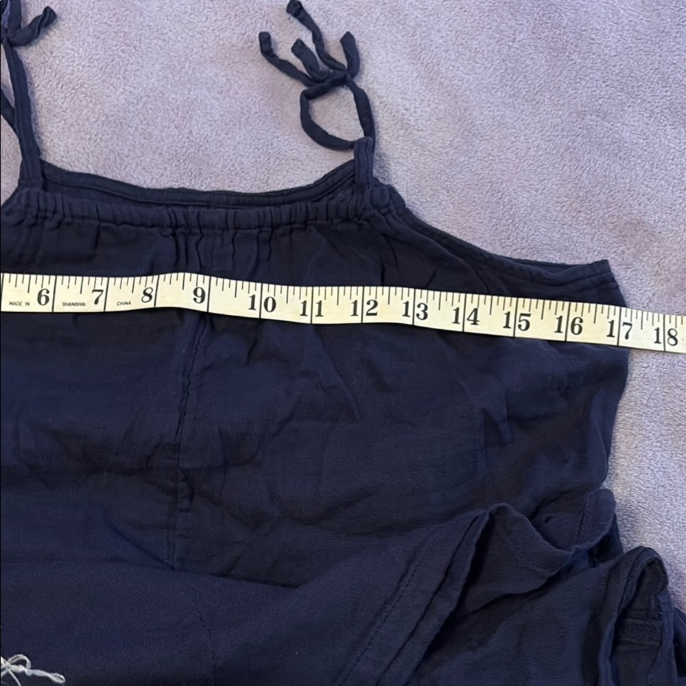 Old Navy Dark Blue Tie-Strap Romper - Picture 6 of 6